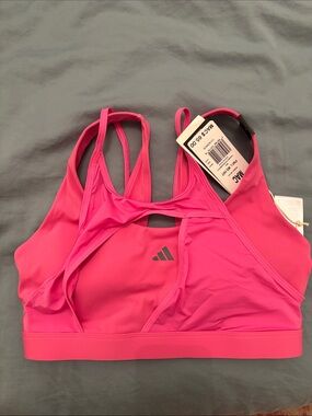 adidas Hot Pink Strappy Back Sports Bra